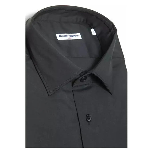 Robert Friedman Gray Cotton Men Shirt Robert Friedman Dark Slate Gray