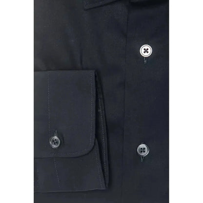 Robert Friedman Black Cotton Men Shirt 1728,67345744032,Black,Clothing,Dress Shirts - Shirts - Clothing,L,M,Men,Men - Clothing,New with tags,Robert Friedman,Shirts - Clothing,Shirts - Men - Clothing,XL,XXL