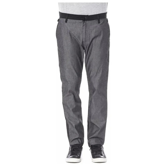Verri Black Cotton Men Pant Verri Dim Gray