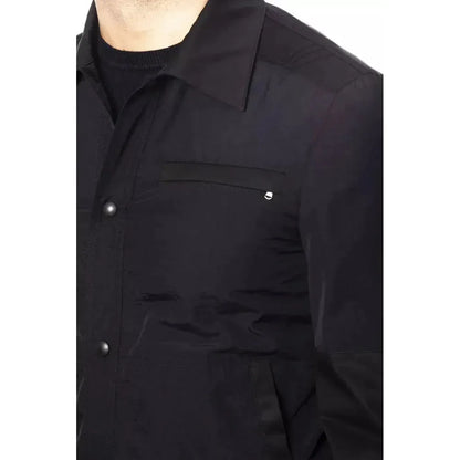 Verri Black Cotton Men Bomber Jacket