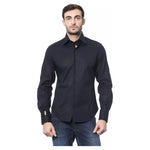 Billionaire Italian Couture Blue Cotton Men's Shirt Billionaire Italian Couture Dark Slate Gray