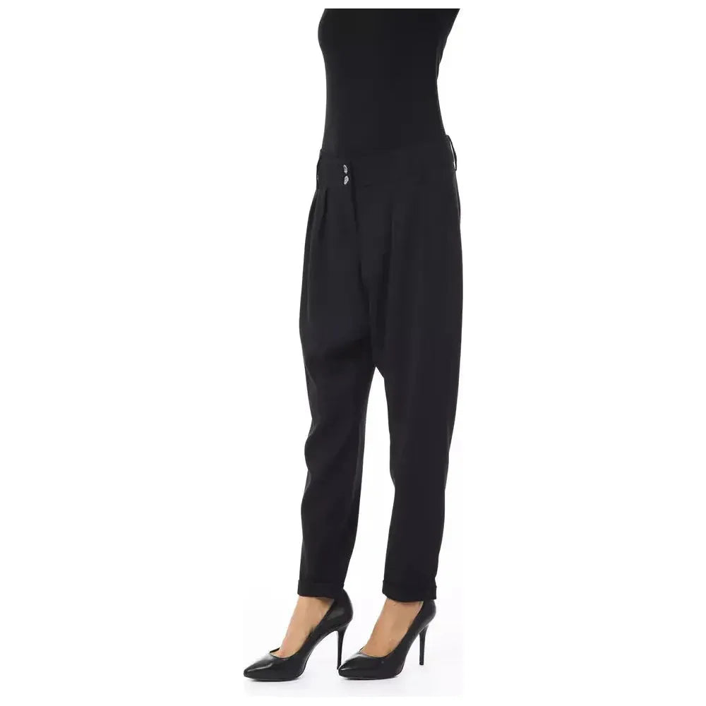 BYBLOS Black Polyester Women Pant 1728,67345744032,Black,BYBLOS,Casual Pants - Pants - Clothing,Clothing,IT44|L,IT46|XL,Jeans & Pants - Women - Clothing,New with tags,Pants - Clothing,Women,Women - Clothing