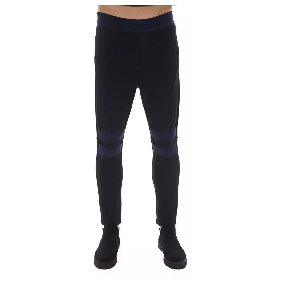 Nicolo Tonetto Black Viscose Men Pants 1728,67345744032,Black,Clothing,Jeans & Pants - Men - Clothing,Joggers (workout pants) - Sportswear - Clothing,Men,Men - Clothing,New with tags,Nicolo Tonetto,S,Sportswear - Clothing