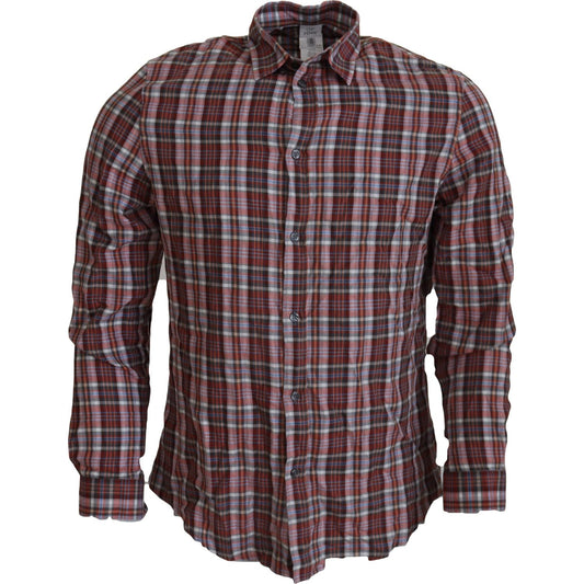 GF Ferre Multicolor Cotton Casual Men's Shirt GF Ferre Dark Slate Gray