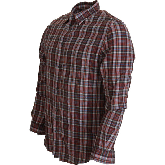 GF Ferre Multicolor Cotton Casual Men's Shirt GF Ferre Dark Slate Gray