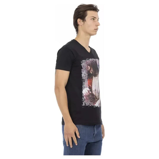 Trussardi Action Black Cotton Men T-Shirt Trussardi Action Tan