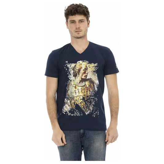 Trussardi Action Blue Cotton Men T-Shirt Trussardi Action Tan