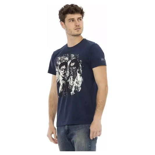 Trussardi Action Blue Cotton Men T-Shirt Trussardi Action Tan
