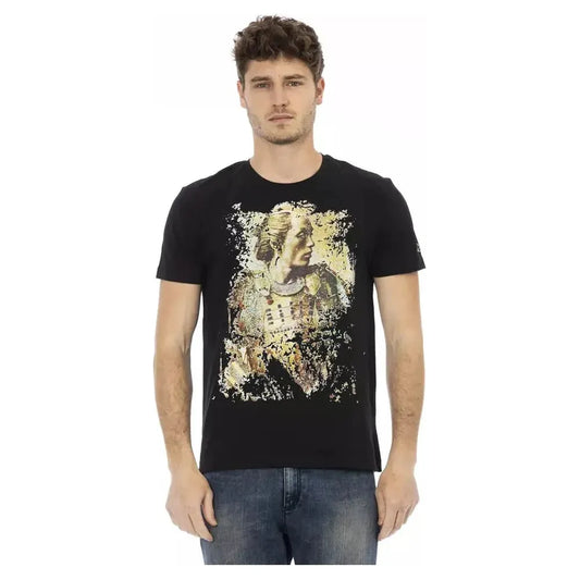 Trussardi Action Black Cotton Men T-Shirt Trussardi Action Tan