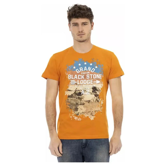 Trussardi Action Orange Cotton Men T-Shirt