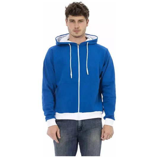 Baldinini Trend Blue Wool Men Sweater Baldinini Trend Dark Slate Blue