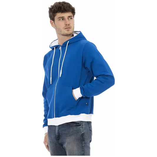 Baldinini Trend Blue Wool Men Sweater Baldinini Trend Dark Slate Blue