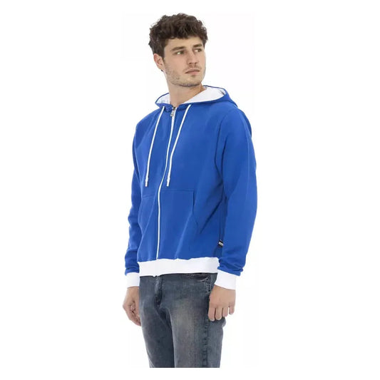 Baldinini Trend Blue Wool Men Sweater Baldinini Trend Dark Slate Blue