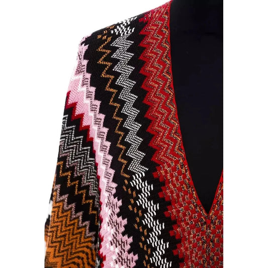 Missoni Multicolor Wool Women Poncho Missoni Rosy Brown