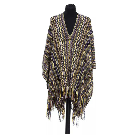 Missoni Multicolor Wool Women Poncho Missoni Dark Slate Gray