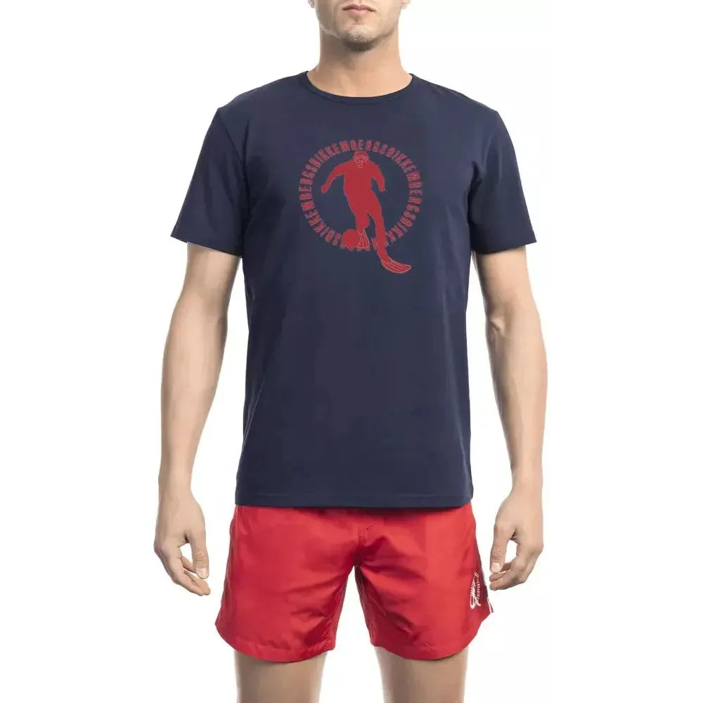 Bikkembergs Blue Cotton Men T-Shirt