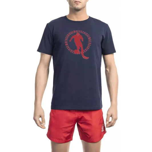 Bikkembergs Blue Cotton Men T-Shirt
