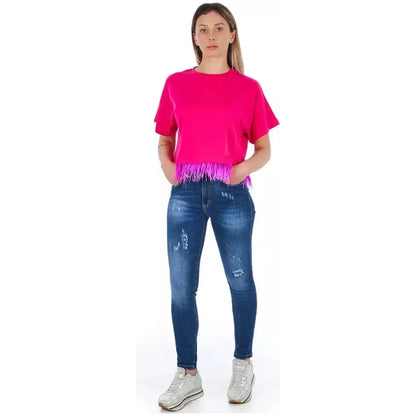 Frankie Morello Blue Other Fibres Women Jeans