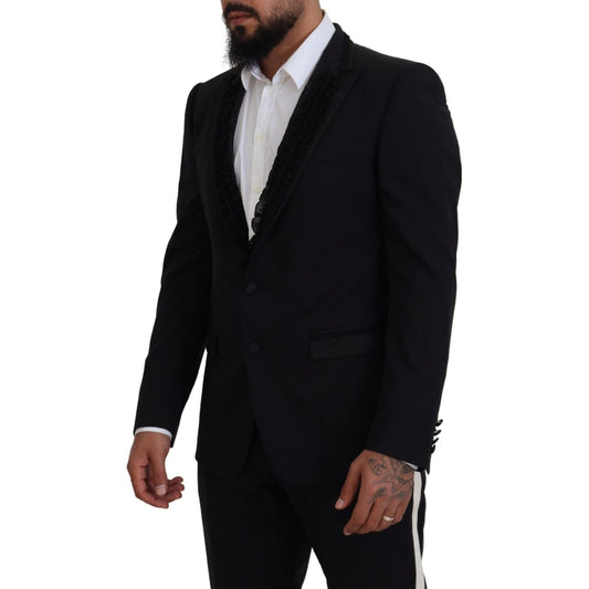 Dolce & Gabbana Elegant Black Silk-Lined Evening Blazer Dolce & Gabbana Black