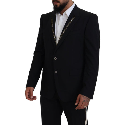 Dolce & Gabbana Sicilian Style Black Single Breasted Blazer Dolce & Gabbana Black
