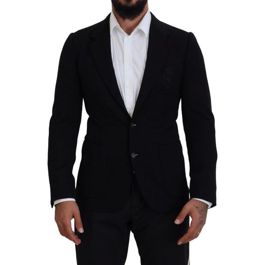 Dolce & Gabbana Elegant Single Breasted Black Wool Blazer Dolce & Gabbana Black