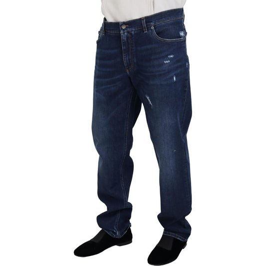 Dolce & Gabbana Elegant Blue Washed Denim Pants Dolce & Gabbana Dark Slate Gray