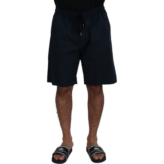 Dolce & Gabbana Elegant Blue Cotton Blend Shorts Dolce & Gabbana Black