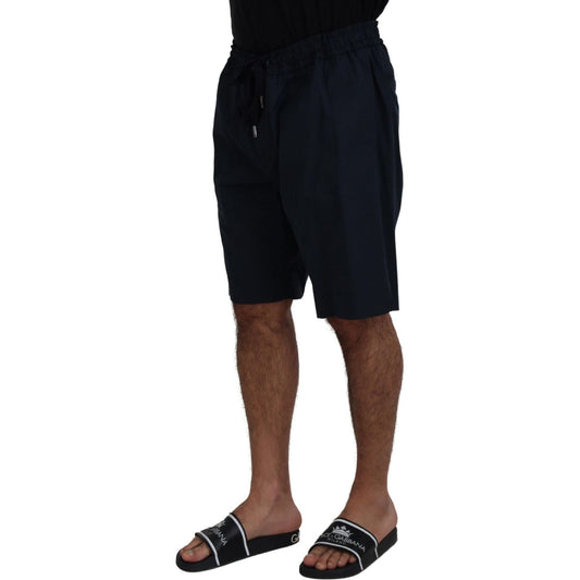 Dolce & Gabbana Elegant Blue Cotton Blend Shorts Dolce & Gabbana Black