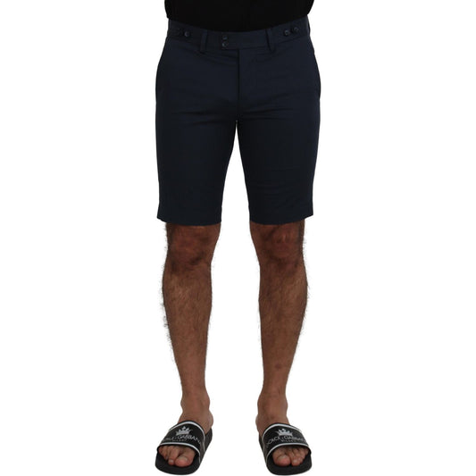 Dolce & Gabbana Elegant Blue Cotton Blend Shorts Dolce & Gabbana Black