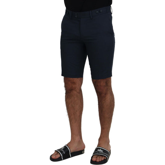 Dolce & Gabbana Elegant Blue Cotton Blend Shorts Dolce & Gabbana Black