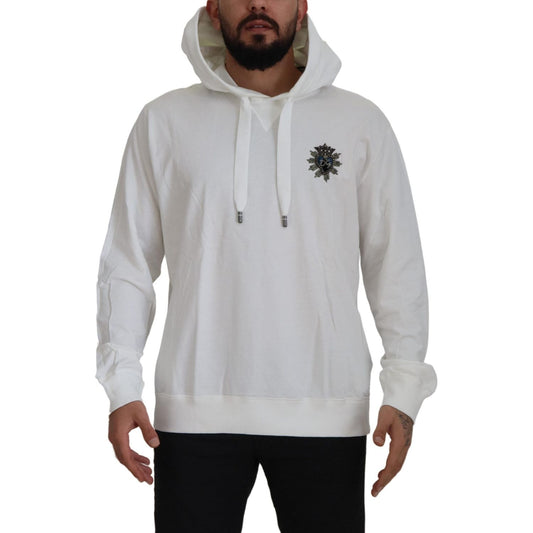Dolce & Gabbana Stunning White Hooded Sweater Dolce & Gabbana Gray