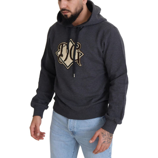 Dolce & Gabbana Elegant Grey Cotton Hooded Sweatshirt Dolce & Gabbana Dark Slate Gray
