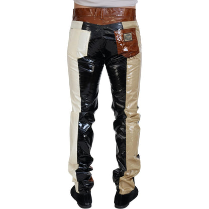 Dolce & Gabbana Multicolor Shining Slim Fit Men Denim Jeans