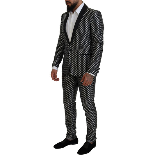 Dolce & Gabbana Elegant Black Silk Blend Slim Fit Suit Dolce & Gabbana Black