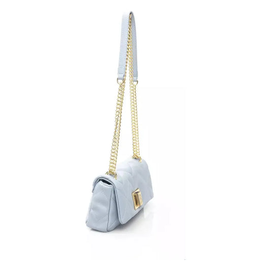 Baldinini Trend Elegant Light Blue Shoulder Bag with Golden Accents Baldinini Trend Light Gray