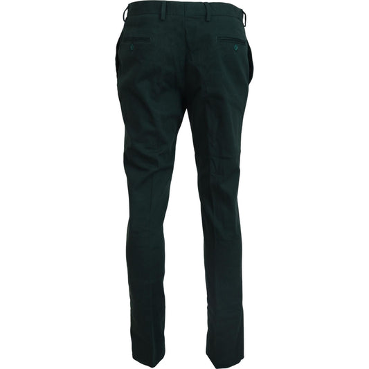 BENCIVENGA Elegant Dark Green Chino Trousers BENCIVENGA Black