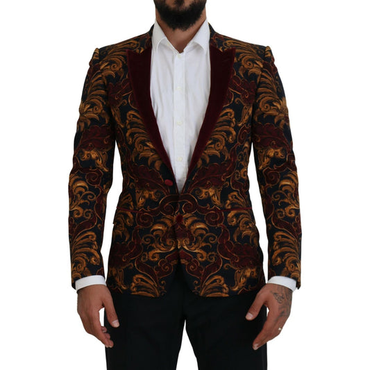 Dolce & Gabbana Elegant Multicolor Wool Blend Blazer Dolce & Gabbana Black