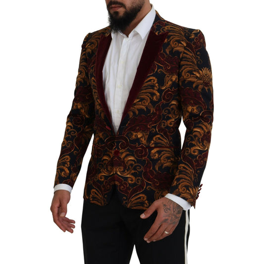 Dolce & Gabbana Elegant Multicolor Wool Blend Blazer Dolce & Gabbana Black