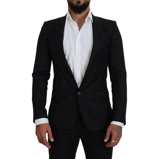 Dolce & Gabbana Elegant Martini Style Black Formal Blazer Dolce & Gabbana Gray