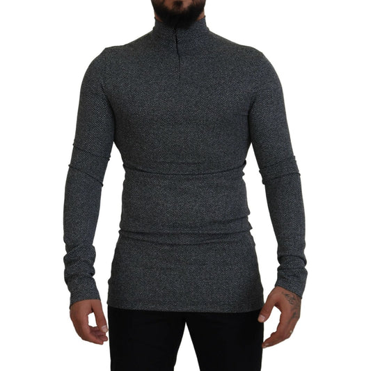 Dolce & Gabbana Elegant Dark Gray Pullover Sweater Dolce & Gabbana Dark Slate Gray