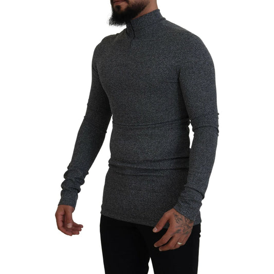 Dolce & Gabbana Elegant Dark Gray Pullover Sweater Dolce & Gabbana Dark Slate Gray