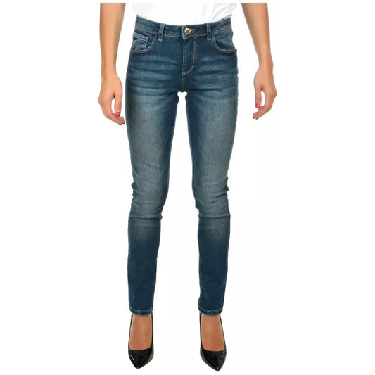 Yes Zee Blue Cotton Women's Skinny Jean Yes Zee Dark Slate Gray