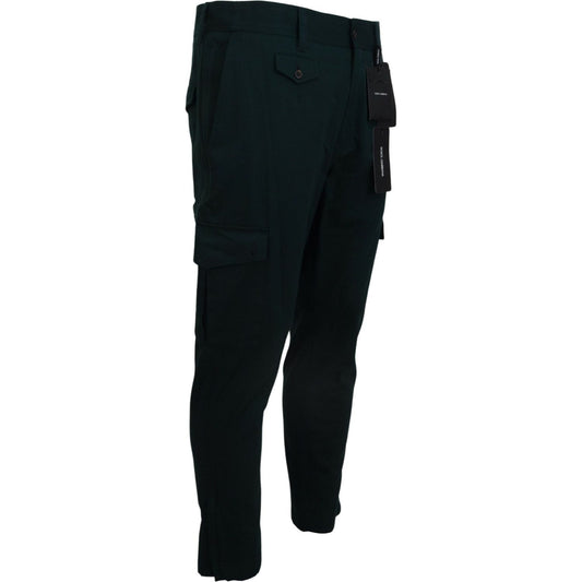 Dolce & Gabbana Elegant Green Slim Fit Cargo Jeans Dolce & Gabbana Black
