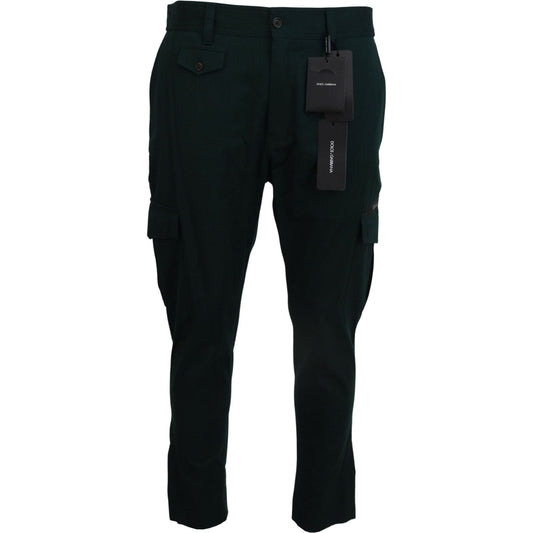 Dolce & Gabbana Elegant Green Slim Fit Cargo Jeans Dolce & Gabbana Black