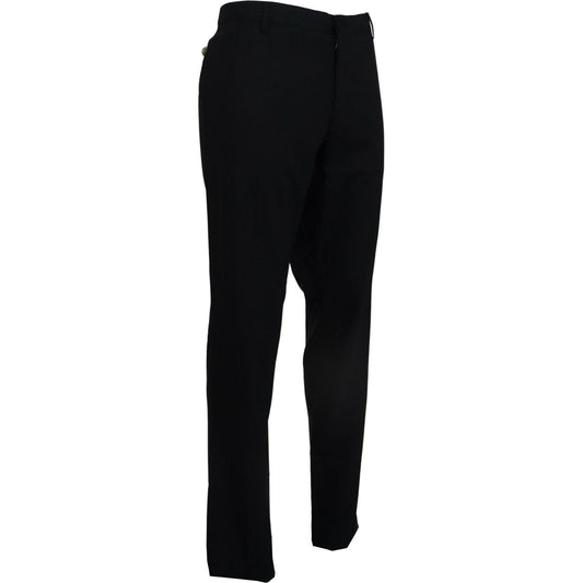 Dolce & Gabbana Elegant Slim Fit Wool Blend Trousers Dolce & Gabbana Black