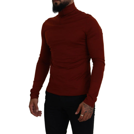 Dolce & Gabbana Elegant Maroon Collar Zip Sweater Dolce & Gabbana Black