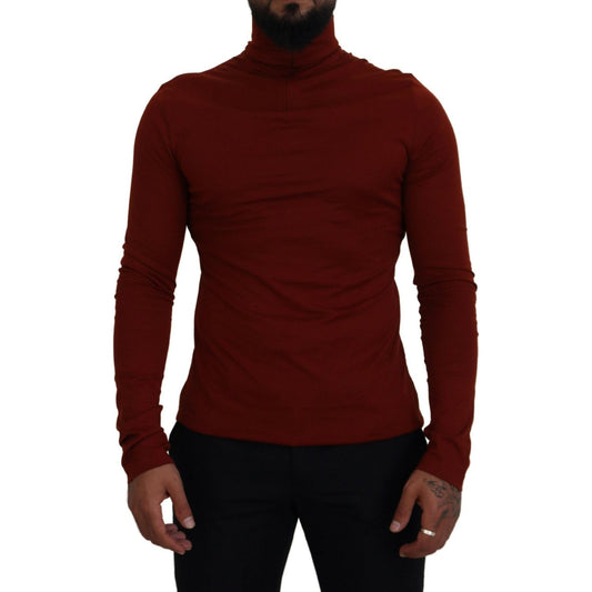 Dolce & Gabbana Elegant Maroon Collar Zip Sweater Dolce & Gabbana Black