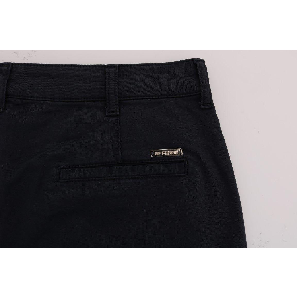 GF Ferre Blue Cotton Stretch Chinos Pants