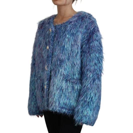 Dolce & Gabbana Elegant Multicolor Long Sleeve Jacket Dolce & Gabbana Dark Slate Blue