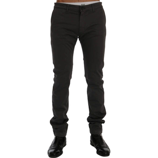 GF Ferre Gray Cotton Stretch Chinos Pants